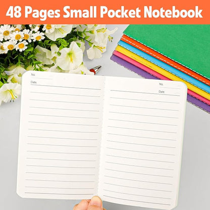 60 Pack Small Lined Notepads Bulk, Mini Journal Pocket Notebooks Set 3.5 Inch x 5.5 Inch, Colored Cover Notebook for Kids, 10 Colors 24 Sheets (48 Pages) for Traveler, Students, School Supplies