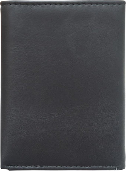 VANSI Genuine Leather Modern TriFold Design Wallet and Card Holder for Men (GREY)