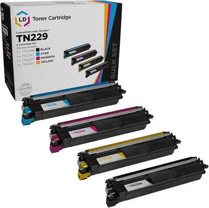 LD Products Compatible TN229 Replacement for Brother TN229 Toner Cartridge for Use with HL-L3280CDW HL-L3300CDW HL-L3295CDW HL-L8245CDW MFC-L3780CDW MFC-L3720CDW (BCMY,4-Set)