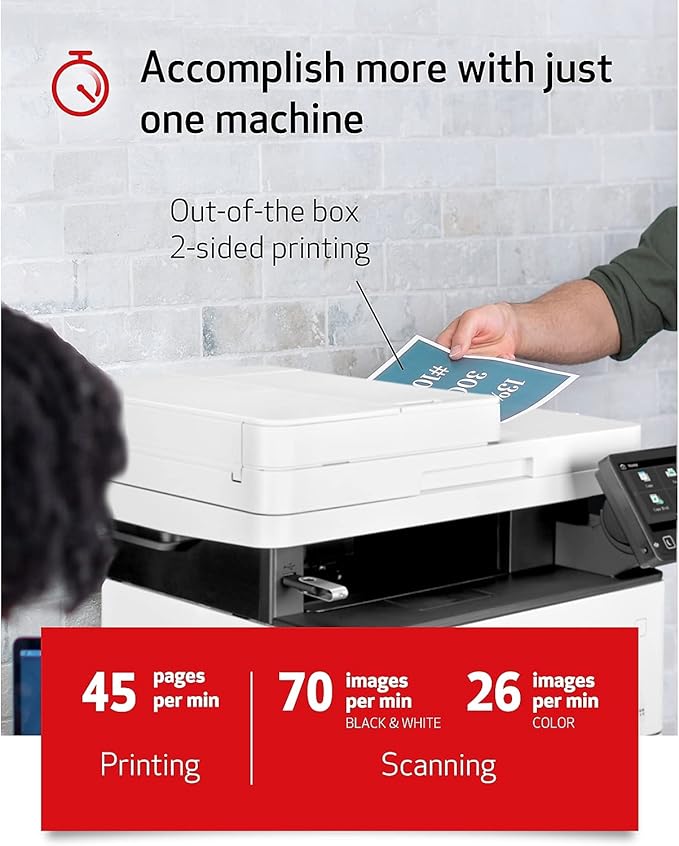 Canon imageCLASS D1650 - Monochrome Duplex Wireless Laser Printer, All-in-One With Scanner, Copier, Fax, Automatic Document Feeder, 3 Year Limited Warranty, 45 PPM, White