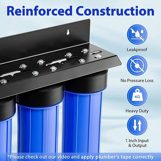 iSpring Whole House Water Filter System w/Auto-Flushing Spin Down Sediment Filter, Water Descaler, GAC+KDF, and Carbon Block Filter, WGB32B-KDS+WSP50ARB