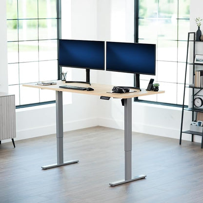 VIVO Electric 71 x 30 in Standing Desk, Memory Height Adjustment, 1B Series, Light Wood Top Gray Frame, DESK-KIT-1G7C