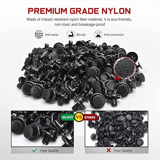 Nilight 40PCS Nylon Engine Under Cover Push-Type Retainer Clips Replaces 90467-07201 OEM Replacement Fasteners