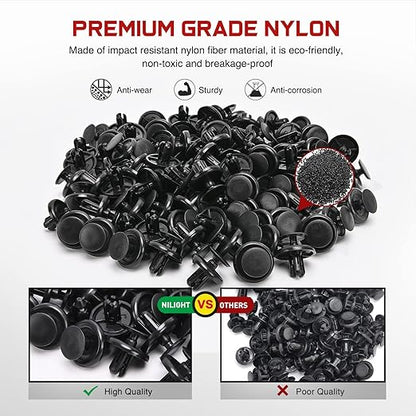 Nilight 40PCS Nylon Engine Under Cover Push-Type Retainer Clips Replaces 90467-07201 OEM Replacement Fasteners