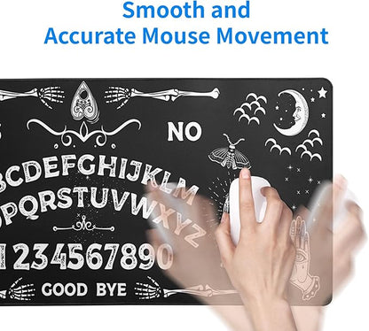 Mysterious Spirit Goth Gaming Mouse Pad 27.6x11.8 Inch Large Desk Mat Black Extended Pads Big Mousepad Non-Slip Rubber Base Keyboard Mat with Stitched Edges for Gaming Laptop Computer PC Desktop