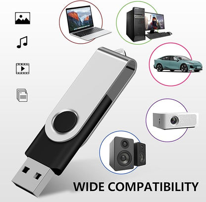 AreTop USB 1GB Bulk Flash Drives, USB2.0 Swivel Thumb Drives 50 Pack Memory Stick Pen Drive USB Drives 50 Pack(1GB, Mix Colors)