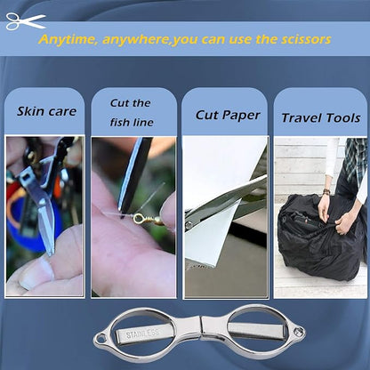 firiKer Home Office Travel Folding Scissors, Stainless Steel Telescopic Cutter, Christmas Stocking Stuffers for Men & Women, Christmas Gifts Stocking Stuffer Ideas, Trip Scissors for Xmas gift