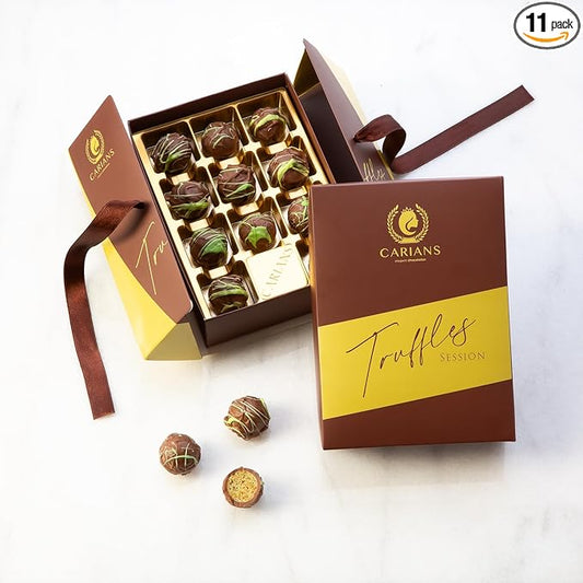 CARIANS Assorted Dubai Chocolate Truffles Box, Dubai Chocolate Candy with Pistachio and Kunafa, Box of Candy, Luxury Premium Gourmet, Great for Gift Giving, Christmas, Thanksgiving, Anniversary