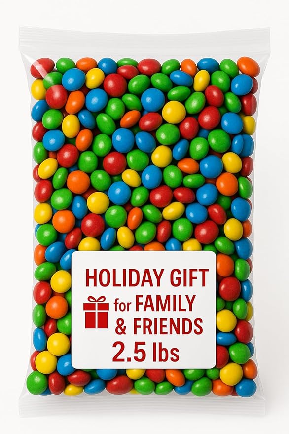 Bulk Candy Coated Milk Chocolate Pieces – 2.5 lbs | Colorful Chocolate Candy for Parties, Baking, or Candy Buffets |Milk Chocolate Treats. Christmas candy Bulk
