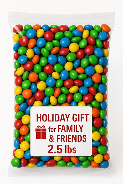 Bulk Candy Coated Milk Chocolate Pieces – 2.5 lbs | Colorful Chocolate Candy for Parties, Baking, or Candy Buffets |Milk Chocolate Treats. Christmas candy Bulk