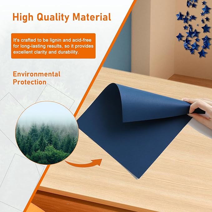 40 Sheets Navy Blue Cardstock 8.5 x 11 Copy Paper, 200gsm/75lb Heavyweight Paper Card Stock for Christmas DIY Making Cards, Wedding Invitations, Crafting, Memus, Greeting Cards