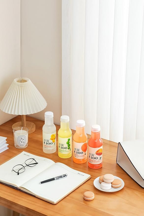 C100 Lemon Flavored Composite Juice Drink，100mg Vitamin C Per Bottle, 12% Real Fruit Juice, -15 fl oz, 445mL, 15 Pack