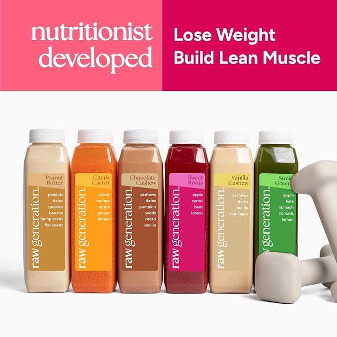 Raw Generation Protein Cleanse – 3-Day Juice & Smoothie Cleanse for Weight Loss, Lean Muscle, Reduced Bloating & Increased Energy – 18 Bottles to Support Workouts and Reset Your Diet