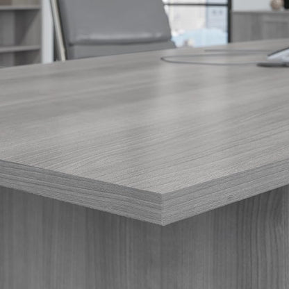 Bush Business Furniture 72-inch Office Conference Table with Wood Base, Boardroom Meeting Space for 6 Users, Platinum Gray