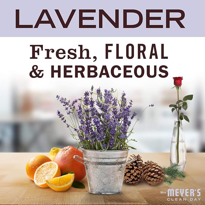 MRS. MEYER'S CLEAN DAY Hand Soap Refill, Made with Essential Oils, Biodegradable Formula, Lavender, 33 fl. oz - Pack of 6