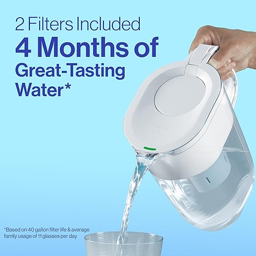 Brita Large 10 Cup Water Filter Pitcher, 1 BritaPlus Filter, Everyday, Clear (Package May Vary)