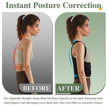 Back Brace & Posture Corrector for Men - Enhanced Shoulder Support, Adjustable Design - Relieves Upper & Lower Back Pain, Corrects Hunchback - Comprehensive Back Support for Better Posture L