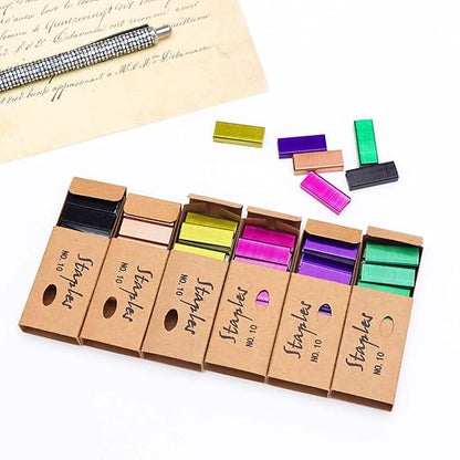NatSumeBasics 6000 Colorful Mini Staples #10 Colored Staples for Mini Stapler Refill, No.10 Tiny Staple Smaller Than Standard Staple (6000 Assorted)