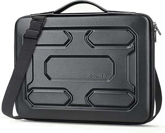DOMISO 17 inch Laptop Sleeve Shoulder Bag Shockproof Computer Bag Waterproof EVA Protective Carrying Case for 17.3" MSI GS73VR Stealth Pro/Lenovo IdeaPad 321/HP Envy 17/LG Gram 17"/ROG Strix GL702VS