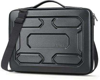 DOMISO 15.6 inch Laptop Sleeve Shoulder Bag Shockproof Computer Bag Waterproof EVA Protective Carrying Case for 15.6" Lenovo Yoga 720 IdeaPad 310 320 ThinkPad T570/Dell Inspiron 15/HP Envy 15, Black