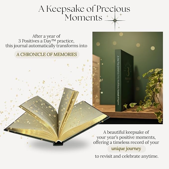 3 Positives a Day™ – One-Year Journal for Daily Mindfulness, Gratitude & Happiness | Therapist-Created | Evidence-Based Practice with Weekly Well-Being Tips | Undated I Gratitude Journal Gifts for Women & Men 2026