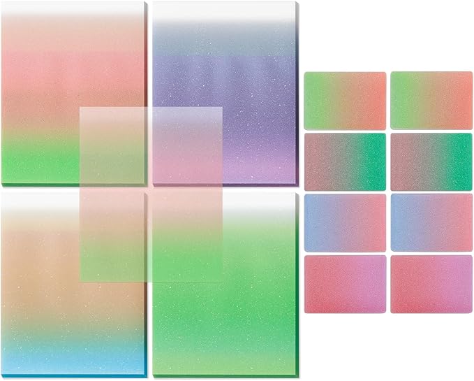 BAYTORY 300 Sheets Transparent Glitter Sticky Note, 3 × 4 Clear Memo Pads, Self-Stick Index Tabs, Waterproof See Through Self-Adhesive Sticky Notes, for Office School Supplies (100mm)