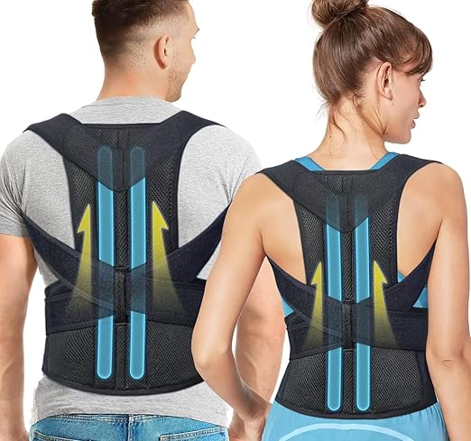 Fitsupport Back Brace Posture Corrector for Women and Men Back Lumbar Support Shoulder Posture Support for Improve Posture Provide and Back Pain Relief XXLarge(Pack of 1)