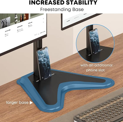 PUTORSEN Quad Monitor Stand, 4 Monitor Mount for 13 to 32 inch Screens, Holds up to 19.8lbs Each, Fully Adjustable, Black