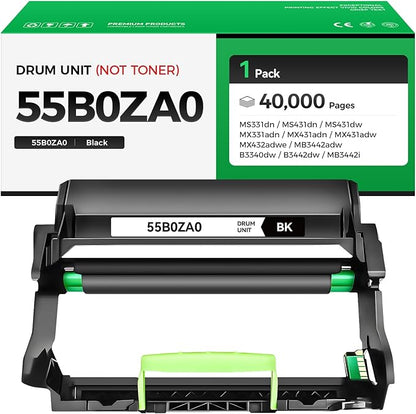 55B0ZA0 Imaging Unit (Not Toner) Replacement for 55B0ZA0 Drum Unit Compatible with Lexmark MS331dn MS431dn MX331adn MS431dw MX431adn MX431adw MX432adwe MB3442adw B3340dw B3442dw MB3442i Laser Printer