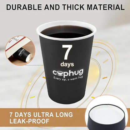300 Pack 8 oz Disposable Paper Coffee Cups, 8 Ounce Black Paper Hot Coffee Cups–Perfect for Hot Beverages, Party, Office, and Home Use