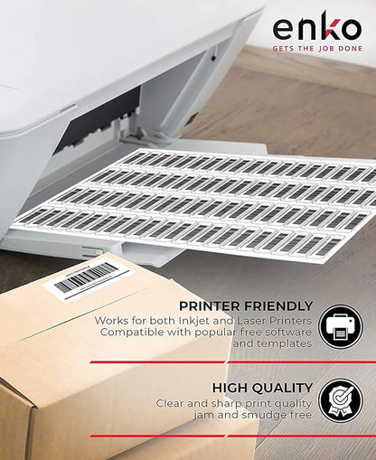enKo 8-1/2 x 11 Inch Label - White Blank - 1 Per Sheet Full Shipping Address Labels for Laser Inkjet Printer (100 Sheets, 100 Labels)