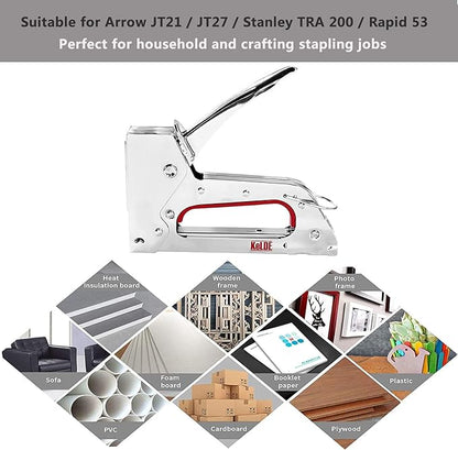 KeLDE Light Duty Narrow Crown Staples for Stapler Tacker,Fastener JT21 Staples for Decroation,General Repairs,Crafts,(Length- 1500pcs 1/4",1000pcs 5/16",1000pcs 3/8")