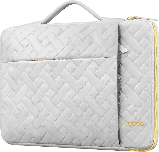 Lacdo 360° Protective Laptop Sleeve Case for 15 inch New MacBook Air M4 A3241 2025, M3 A3114, M2 A2941 2024-2023, 15 inch MacBook Pro A1990 A1707, Dell XPS 15 Plus 2022-2020 Computer Bag, Space Gray