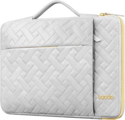 Lacdo 360° Protective Laptop Sleeve Case for 15 inch New MacBook Air M4 A3241 2025, M3 A3114, M2 A2941 2024-2023, 15 inch MacBook Pro A1990 A1707, Dell XPS 15 Plus 2022-2020 Computer Bag, Space Gray