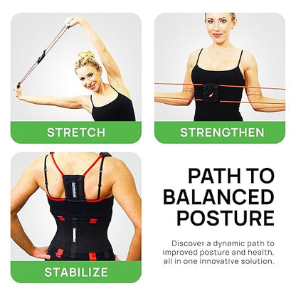 PRIMEKINETIX PostureMedic Dynamic Posture Corrector - Active Resistance Training System for Upper Back Strengthening & Shoulder Alignment - Stretches Chest, Strengthens Back - Size L (Yellow)