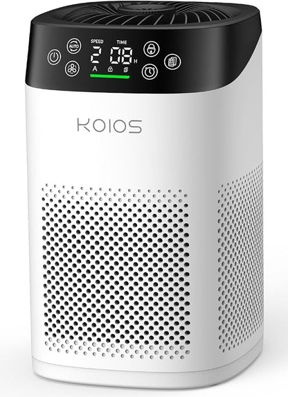 Air Purifiers for Bedroom Home, KOIOS H13 True HEPA Air Purifier for Large Room Pet Hair Filter Covers Up to 1200 ft², Air Quality Sensor, Fragrance Sponge, Air Cleaner for Smoke Odor Dander Pollen