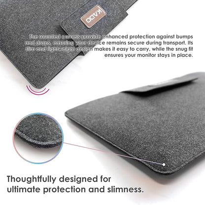 Kado 15.6 Inch Portable Monitor Case Sleeve Bag Made for Sceptre Kado MNN KYY InnoView Yxk ForHelp AYY VisionOwl Yodoit Uperfect ViewSonic ASUS Dell Lenovo 15.6" Portable Display Monitors 15.55"x9.25"
