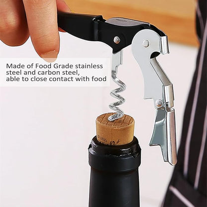 RECUTMS Corkscrew 12 Packs Wine Opener Wine Keys Bulk Stainless Steel Fold Beer or Bottle Opener Serrated Foil Cutter, Perfect for Bars Restaurants Family Company Party(Black)