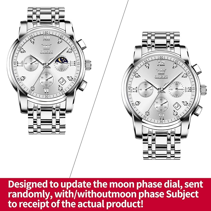 OLEVS Men's Luxury Watch Waterproof Luminous Easy Read Chronograph Watches Full Gold/White Dail/Black Face with Calendar Wristwatch