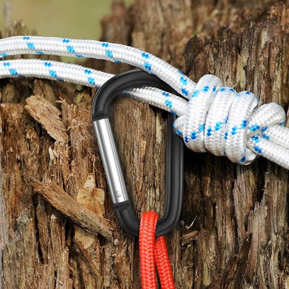 Carabiner Keychain Clip -3" Aluminum Carabiner D Ring, Caribeener Clips, Spring Snap Hook for Keychain Clip