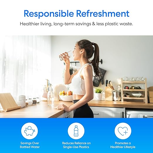 Brio 500 Series 4-Stage Bottle-Less POU Tri-Temperature Digital Self Cleaning Water Cooler Dispenser