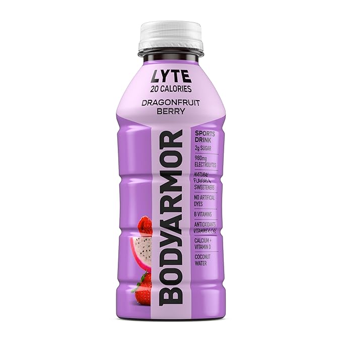 BODYARMOR LYTE Sports Drink Low-Calorie Sports Beverage, Dragonfruit Berry, Coconut Water Hydration, Natural Flavors With Vitamins, Potassium-Packed Electrolytes, Perfect For Athletes, 16 Fl Oz (Pack of 12)