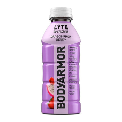 BODYARMOR LYTE Sports Drink Low-Calorie Sports Beverage, Dragonfruit Berry, Coconut Water Hydration, Natural Flavors With Vitamins, Potassium-Packed Electrolytes, Perfect For Athletes, 16 Fl Oz (Pack of 12)