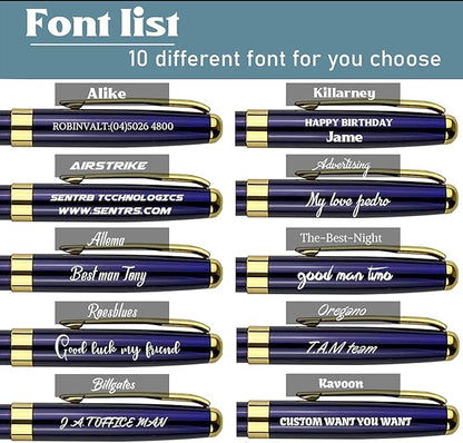 Ancolo Personalized Luxury Ballpoint Pens Writing Set Fancy Nice Gift Pen Set for Friends Executive Business Office - Custom with Your Name or Message with 10 extra Refills