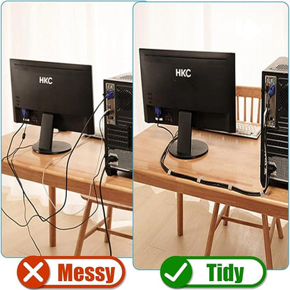 Self-Adhesive Velcro Cable Ties, Reusable Fastening and Data Cable Organizer,Cable Management Ties, Suitable for Headphones, Mobile Phones, and Electronic Devices Under The Table（50 Pcs）