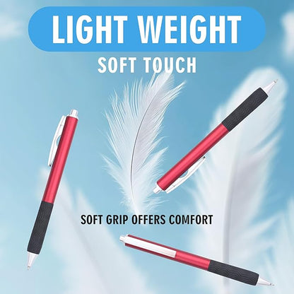 HZIDYAKE Gel Pens Bulk, 50 Black Ink Gel Pens, Smooth Writing Without Losing Ink, 0.5mm Fine Tip for Schools, Offices, Nurses Notes Office Supplies (Red Body)