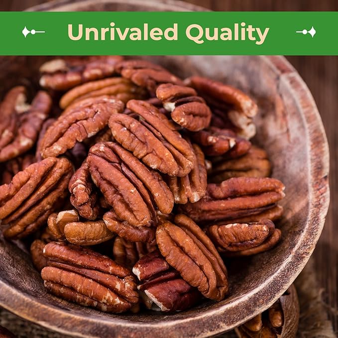 Sincerely Nuts - Raw Pecans (No Shell) | Five Lb. Bag | Shelled Whole Pecan | Delicious Healthy Snack Food | For Baking, Snacking and Dessert Treats | Gluten Free and Kosher | Fresh Resealable Bag