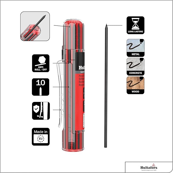 Hultafors Tools 650110 Dry Marker Refills HRD G*, Graphit