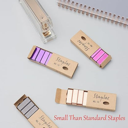 NatSumeBasics Colorful #10 Staples Colored Staple for Mini Stapler, 4000 Metallic No. 10 Staples, Smaller Than Standard Staple (Assorted)