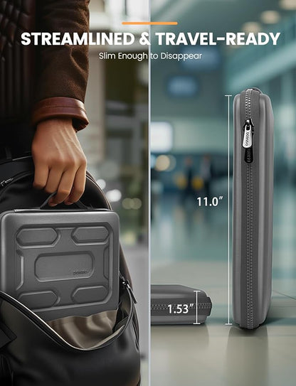DOMISO 14 inch Laptop Sleeve with Handle Shockproof Computer Bag Waterproof EVA Protective Carrying Case for 14" ThinkPad E480/Yoga 920/13.5" Microsoft Surface Book/HP Pavilion 14 Stream 14, Dark Grey